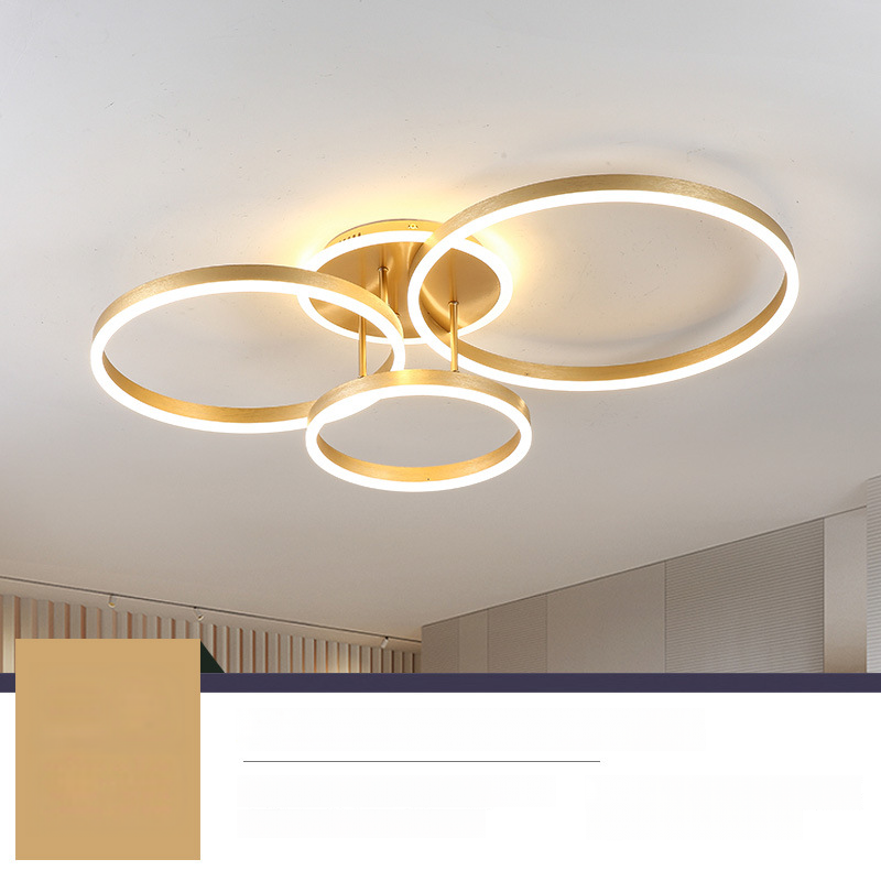 Modern luxury golden/black three ring LED celling lamp chandelier for living room bedroom hall(Big Size)