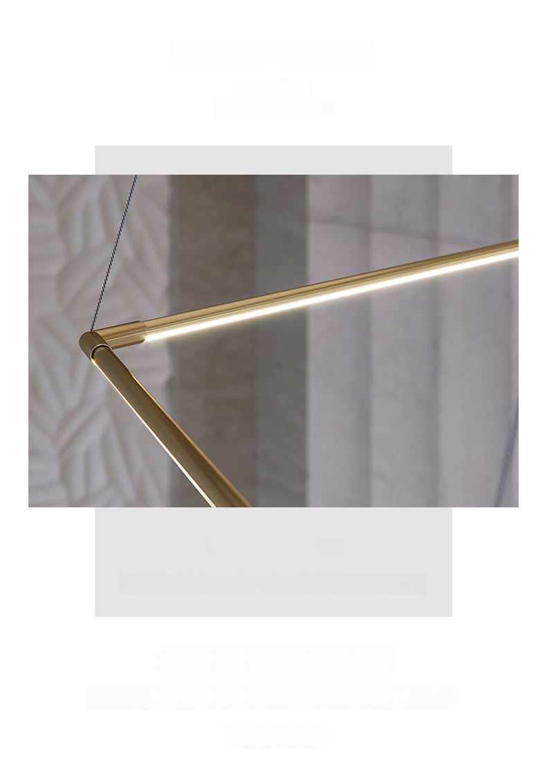 N-Lighten New Modern minimalist Hexagonal goematry LED long chandelier For restaurant bar study office front desk livingroom