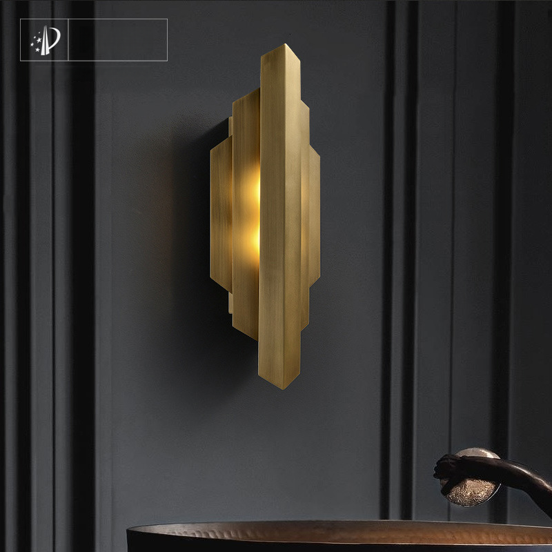 N-Lighten New Modern aesthetic geometrical brass finish LED wall lamp