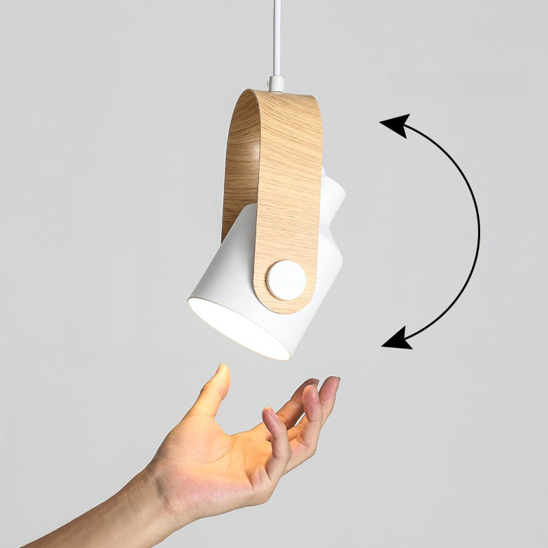 N-Lighten: Modern Wood Pendant Light for Living Room, Bedroom, Kitchen, Dining Room, Adjustable Hanging Light with Wood Grain.
