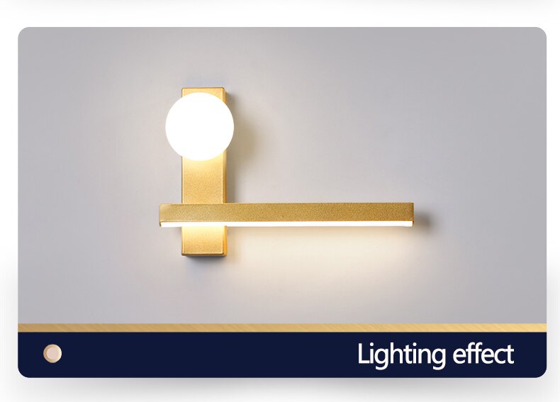 Modern Minimalist Gold glass acrylic LED Wall lamp for livingroom bedroom corridor