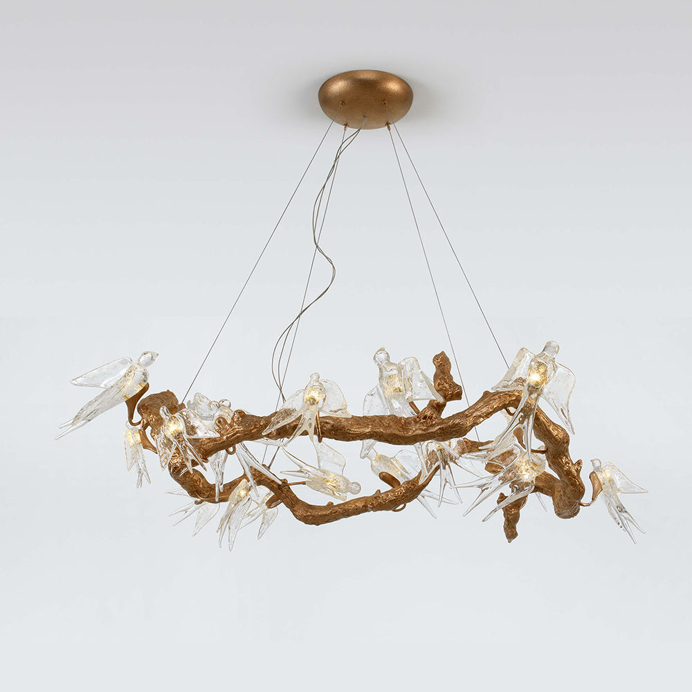 Modern branch style Glass Crystal handemade bronze Art Design LED Chandelier for living room bedroom