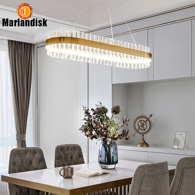 Included With LED Warm White Cool White Luxury Golden Crystal Pendant Lamp Simple Style Living Room 2