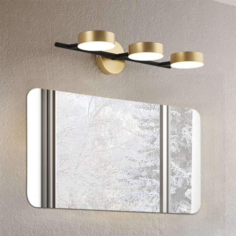 N-Lighten Modern Minimalist Bathroom Mirror Cabinet Gold LED Wall Lamp