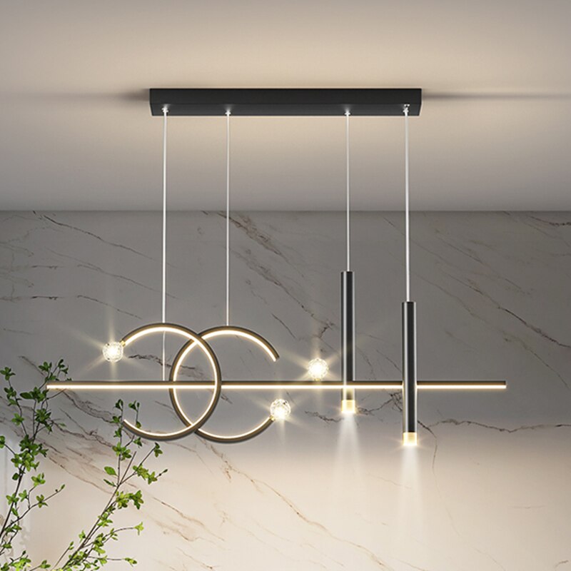 Modern minimalist Nordic Style black LED spot light chandelier for Dining Table, Kitchen, Bedroom, Living Room