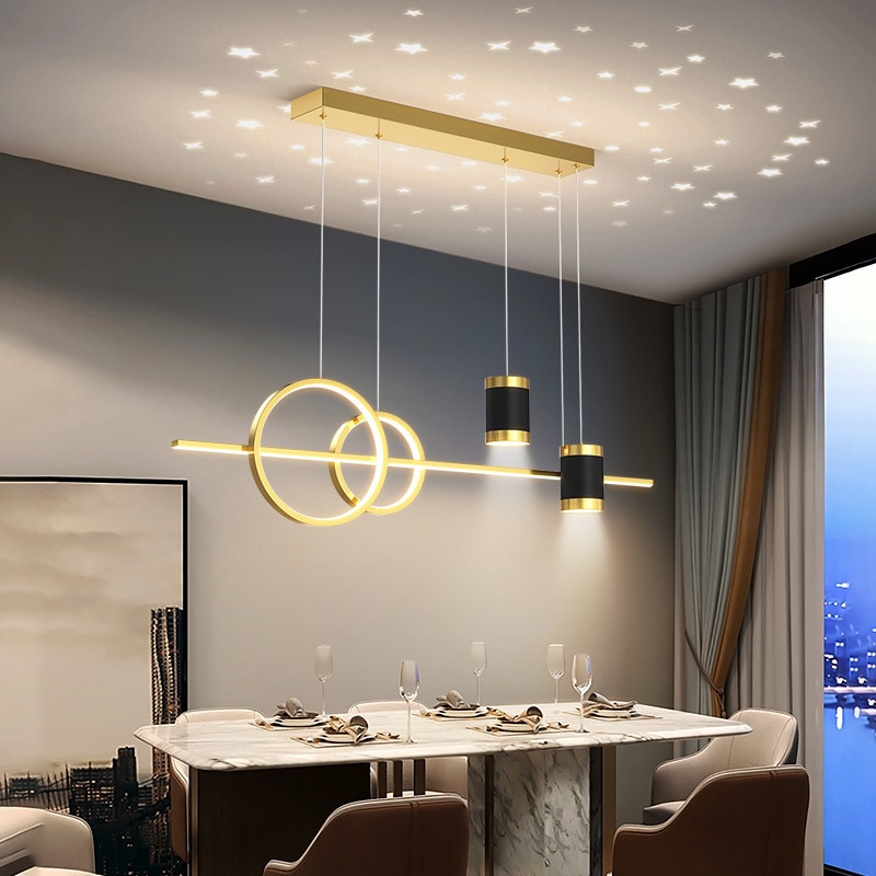 Modern Style Golden Black LED Spot Light chandelier for Dining Room, Kitchen, Bar, Living Room, Bedroom dining table