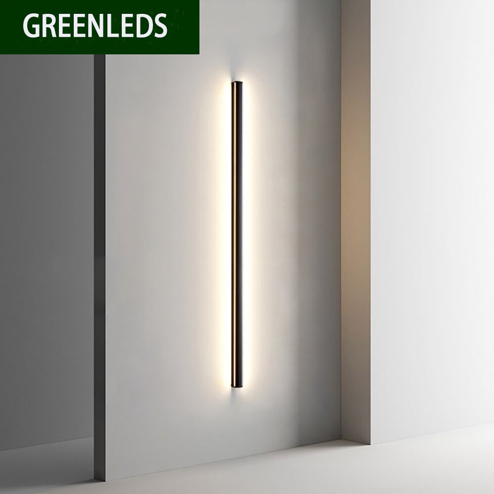 Modern Minimalist simple nordic black strip LED Wall Lamp for bedroom livingroom