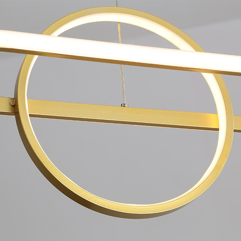 Modern Luxuryn golden geometrical LED chandelier for Kitchen Dining Table