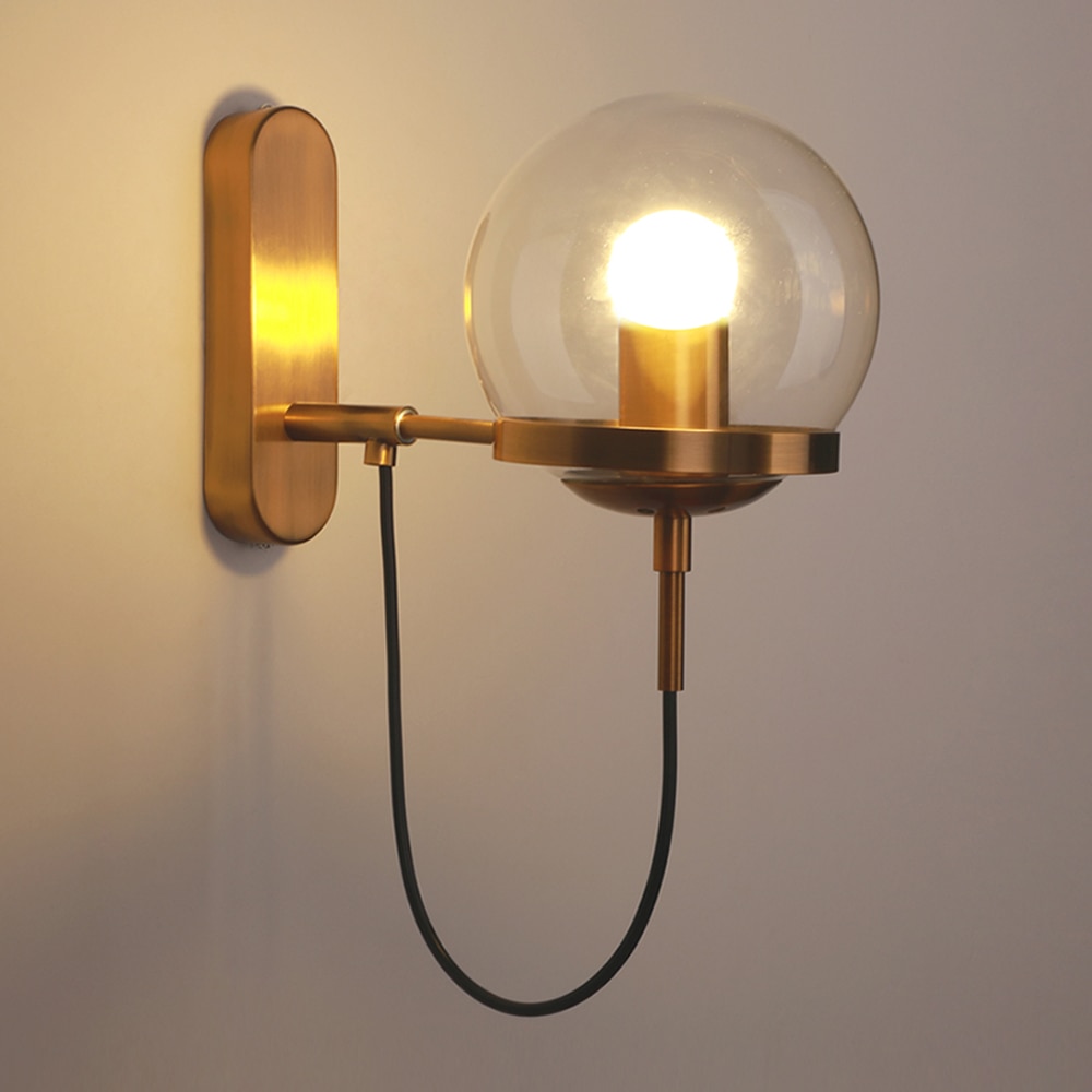 Modinimalist black/golden LED Wall Light for Bedroom Corridor