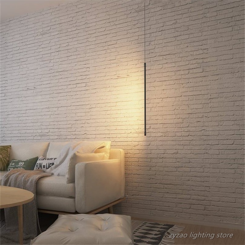 Minimalist Bedroom Bedside Pendant Light Modern Living Room TV Wall LED Pendant Lamp Geometry Line Strip 2 2