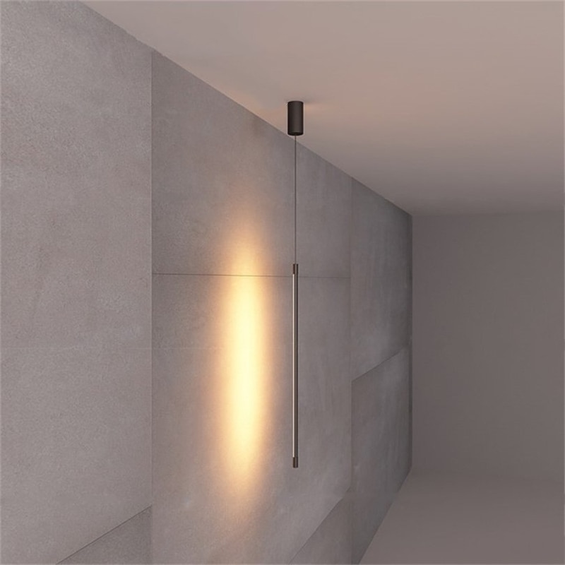 Minimalist Bedroom Bedside Pendant Light Modern Living Room TV Wall LED Pendant Lamp Geometry Line Strip 5