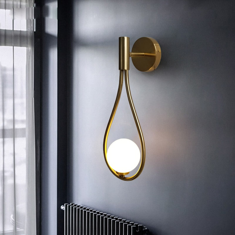 New Nordic creative living room metal wall lamp fashion modern minimalist bedroom bedside lighting aisle wall 1