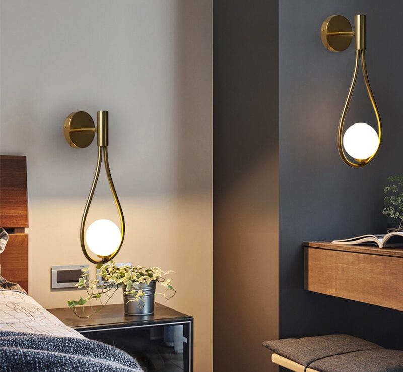 New Nordic creative living room metal wall lamp fashion modern minimalist bedroom bedside lighting aisle wall 3 e1621012517317 1