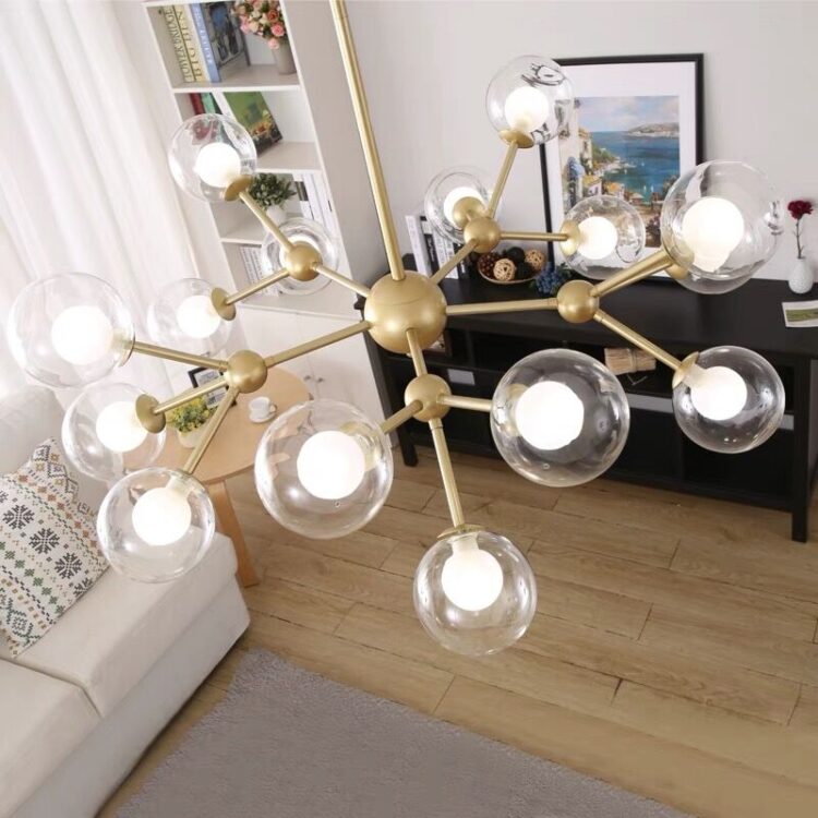 Nordic Chandeliers For Living Room Home Decor Modern Transparent Glass