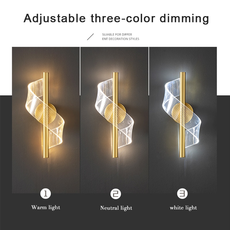 Nordic LED Wall Lamp Indoor Lighting For Home Bedside Living Room Corridor Stairs Decoration Study Luxurious Wall Sconce Light