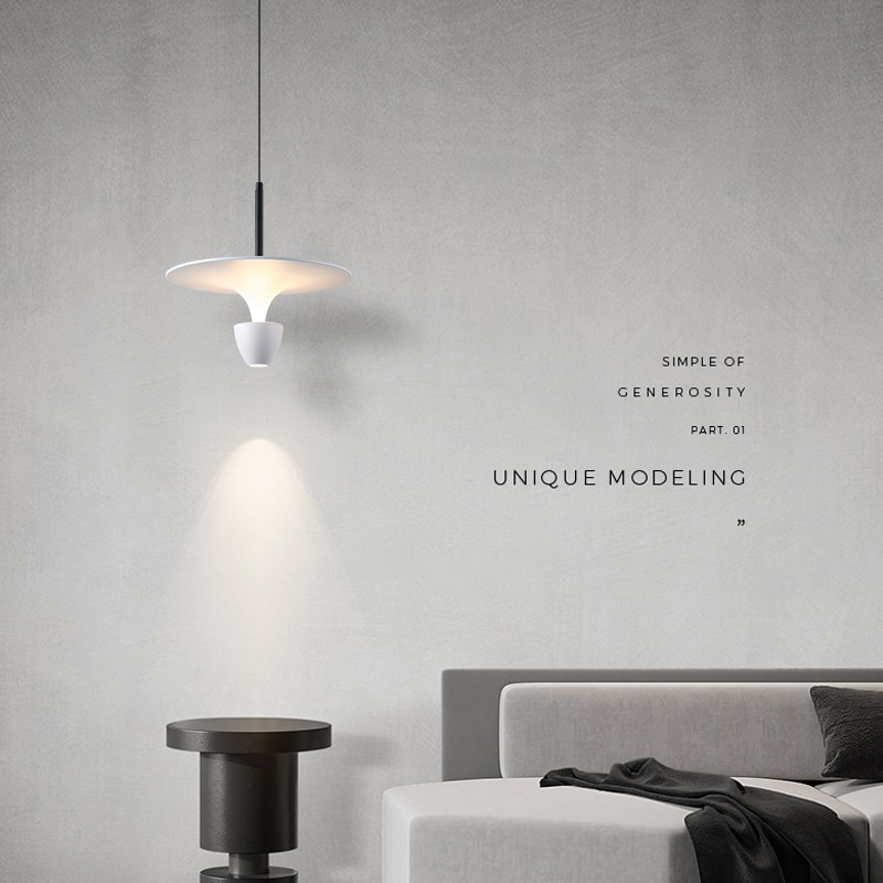 Denmark Nordic minimalist designer art personality creative flying saucer black/white/gray crystal pendant lamp restaurant bar living room bedroom