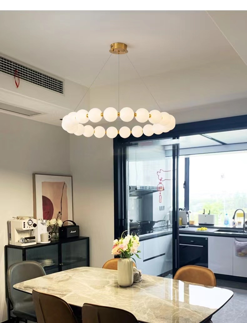 Nordic magic bean living room chandelier modern minimalist round lamp Creative bedroom lobby light luxury restaurant lamp