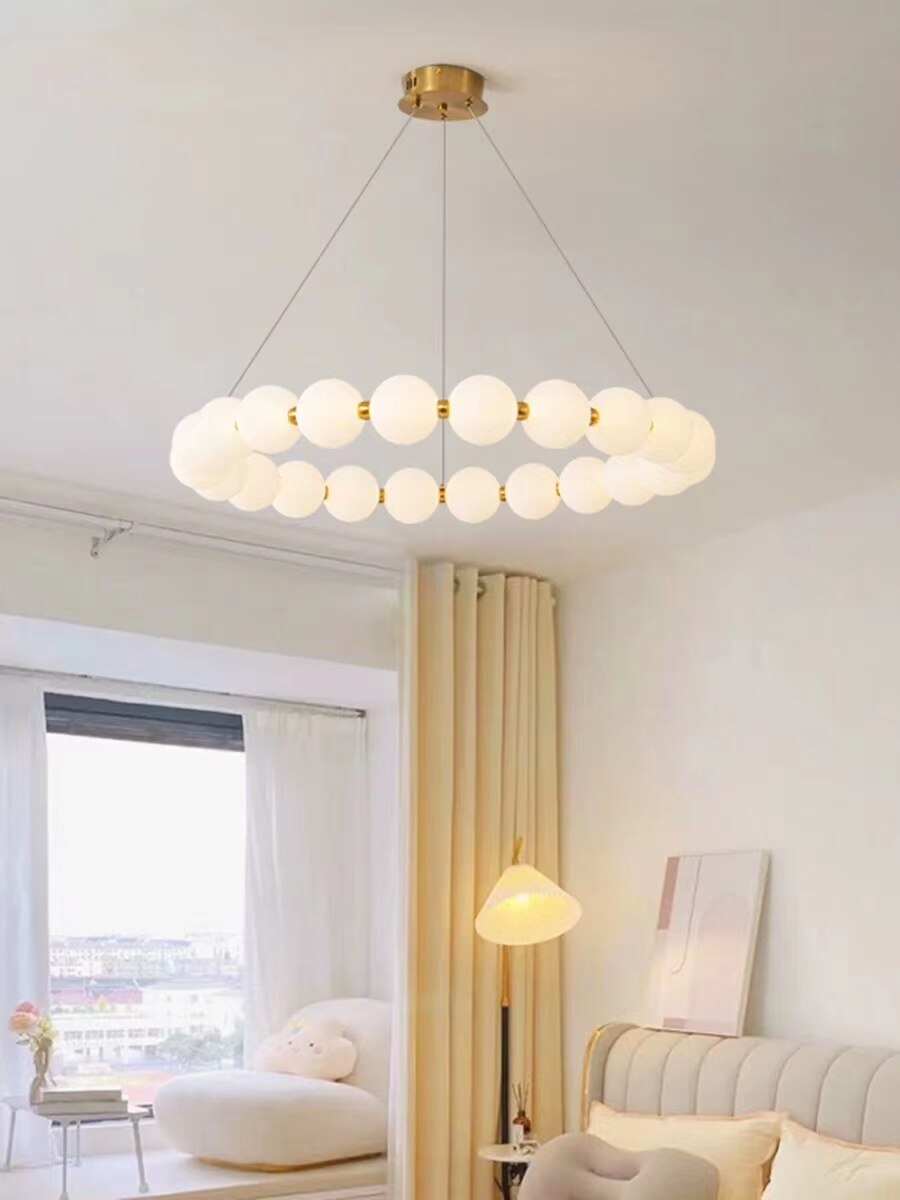 Nordic magic bean living room chandelier modern minimalist round lamp Creative bedroom lobby light luxury restaurant lamp