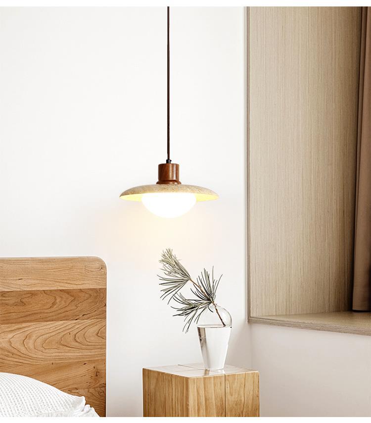 N-Lighten New Modern Minimalist wooden Disc Shade LED Pendant Lamp For Livingroom Bedside Bedroom