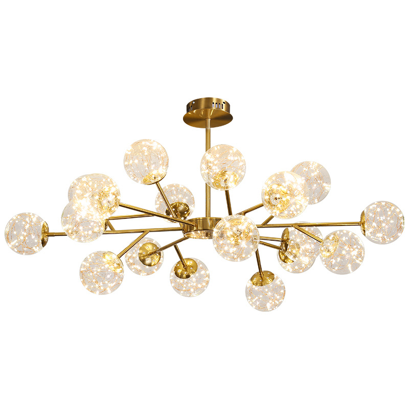 Living room chandelier creative LED bedroom new Nordic modern minimalist atmospheric lamps chandelier
