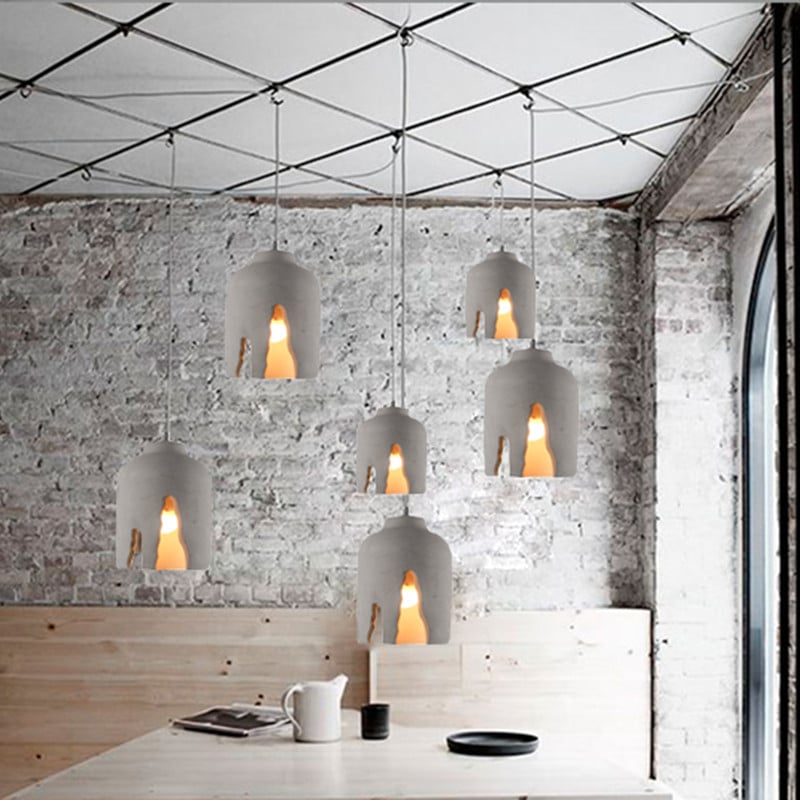 N-Lighten: Concrete Pendant Light, Industrial Style, Hanging Lamp, E27 Bulb, Cafe, Bar, Restaurant, Home Decor