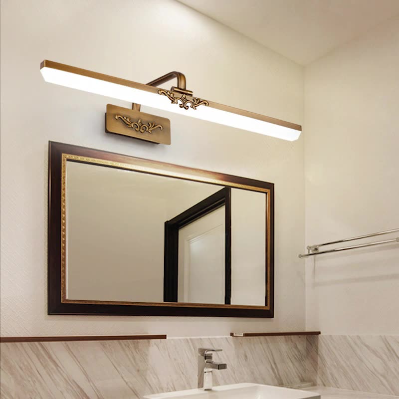LED mirror headlight bathroom bathroom bronze mirror painting European style mirror cabinet acrylic mirror headlight factory direct sales
