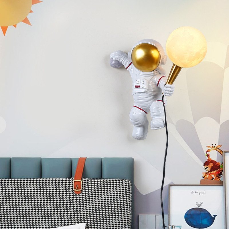 N-Lighten modern minimalist Astronaut wall sconce, contemporary design, adjustable, elegant, ambient lighting for Bedroom Livingroom Kids room