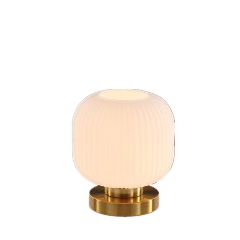 Nordic modern minimalist bedroom bedside smoky/cognac/WH/GR designer creative living room decorative glass small table lamp