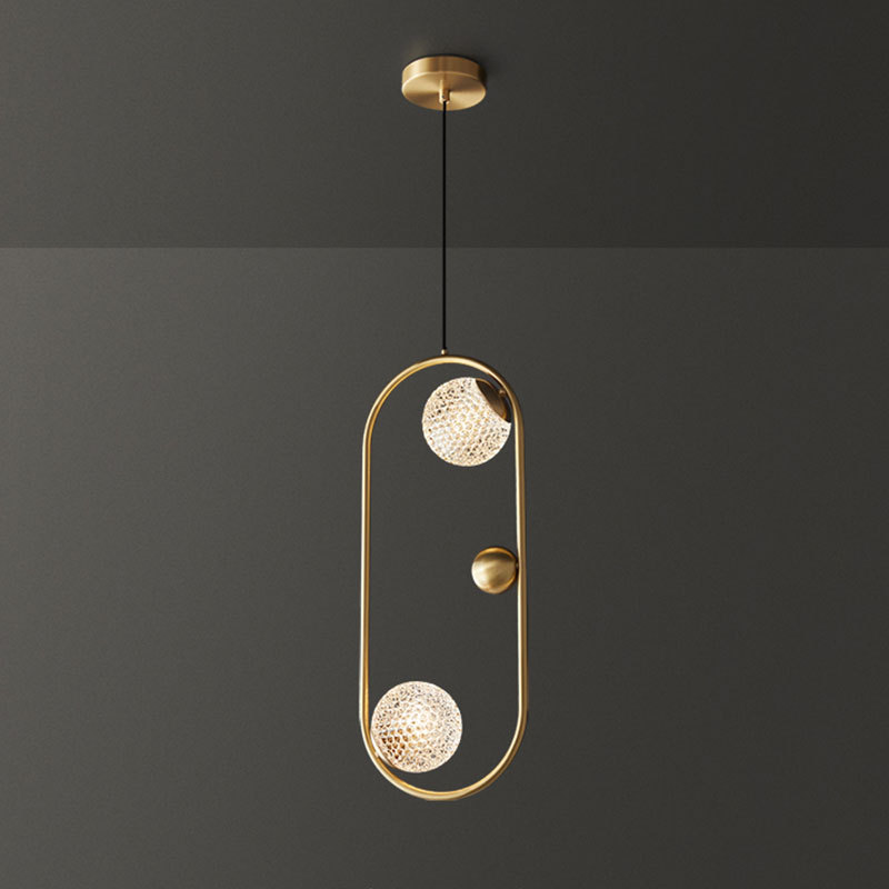 Modern minimalist bedroom pendant lamp Nordic living room golden acrylic LED pendant lamp