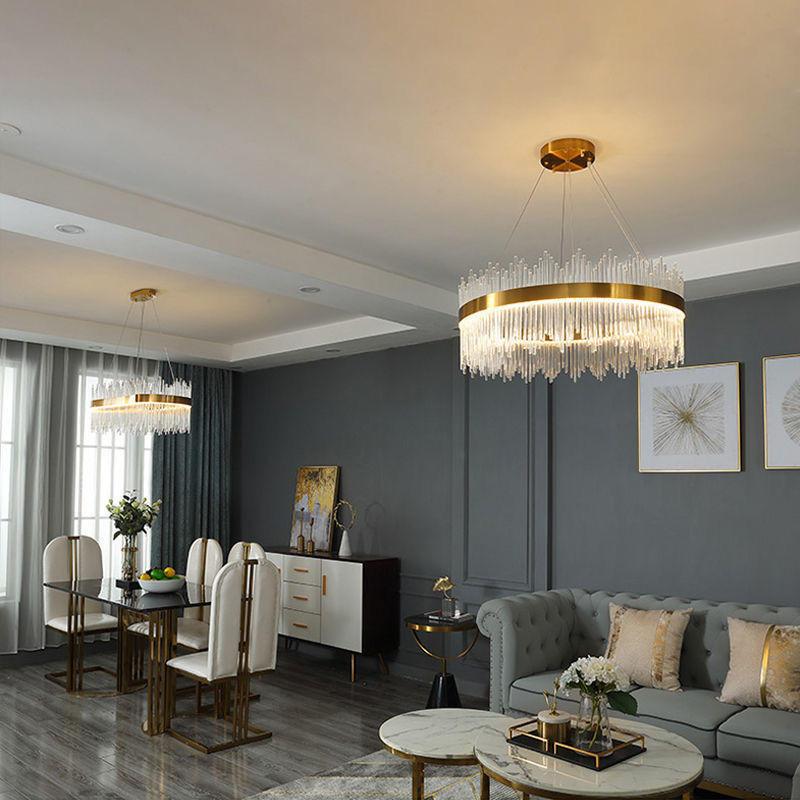 Light luxury crystal chandelier living room lamp simple bedroom dining room chandelier post-modern creative chandelier