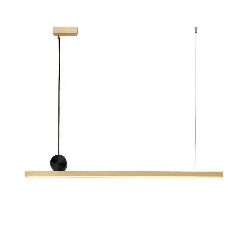 Minimalist long restaurant chandelier Nordic office geometric lines simple light luxury tea table long bar one-shaped lighting