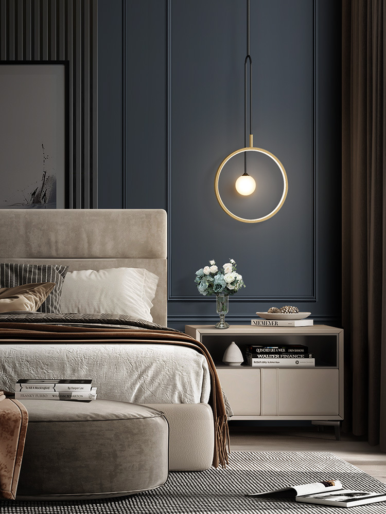 Bedroom bedside chandelier simple modern light luxury living room background wall small chandelier creative personality Nordic minimalist lamps