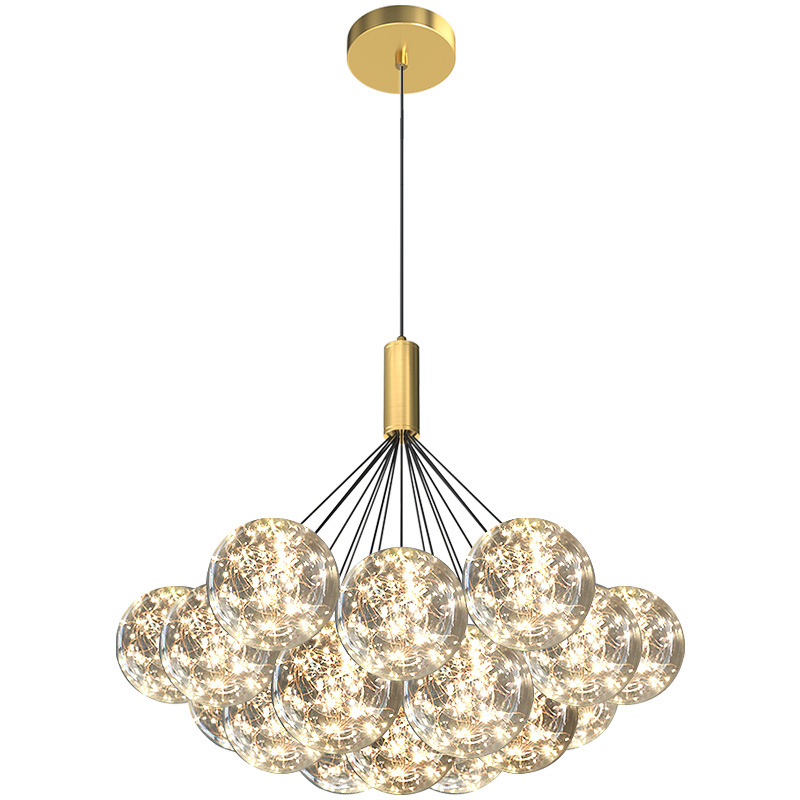 Light luxury bubble ball chandelierH living room starry molecule dining room bedroom lamp designer shop decoration ins lighting-19head