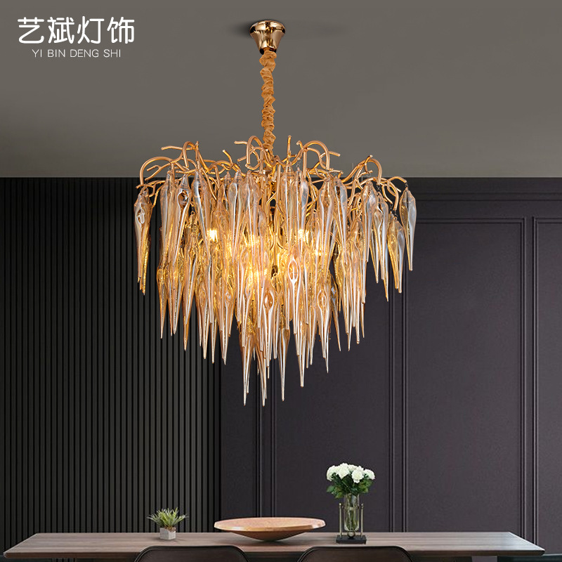 Modern crystal golden LED chandelier