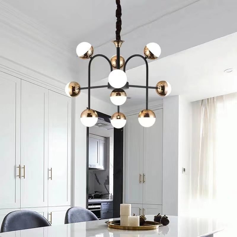 Nordic chandelier magic beans light luxury modern minimalist creative bedroom lighting glass LED living room dining room lamp molecular lamp