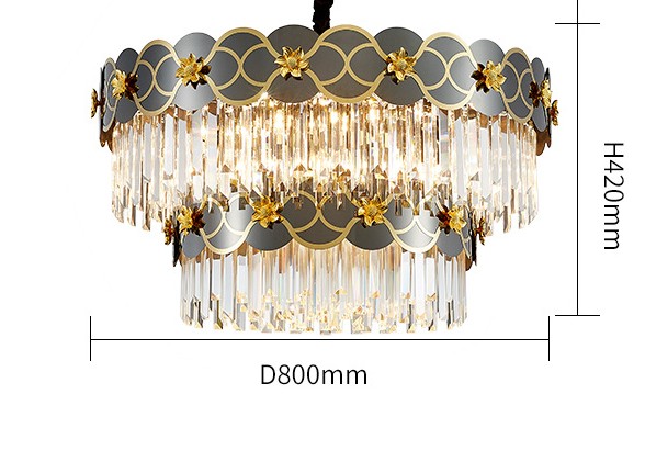 luxury crystal chandelier post-modern black titanium crystal