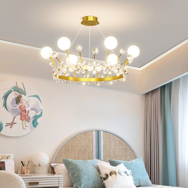 Modern minimalist crown molecular Living room dining room chandelier- 6 heads