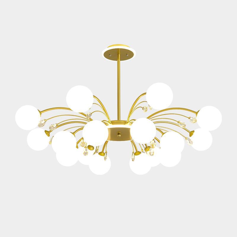 Nordic living room lamp ceiling lamp 2022 new atmospheric magic bean molecule ins chandelier light luxury atmospheric glass lamp