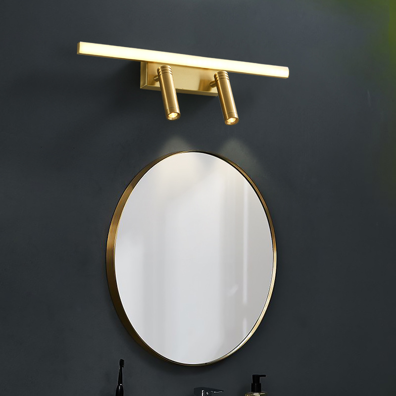 Modern minimalist led mirror headlight wash basin bathroom lighting LED golden wall lamp