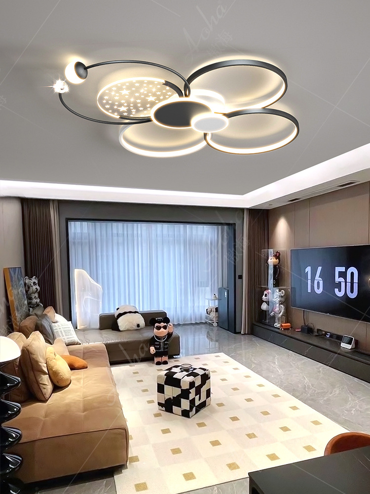 Modern Acrylic white black LED ceiling lamp Chandelier for livingroom bedroom