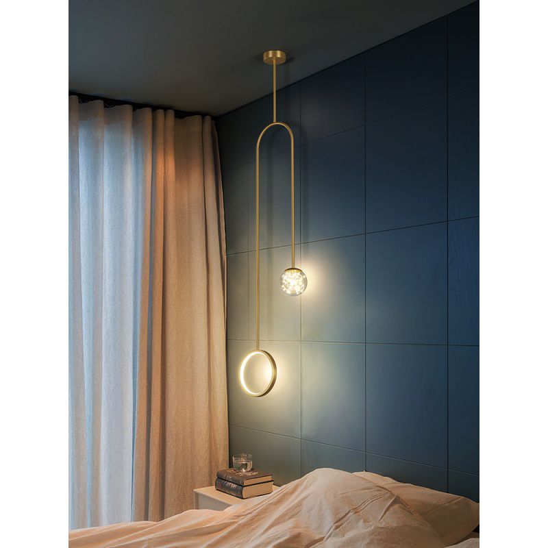 Bedroom bedside pendent lamp light luxury style modern minimalist room atmosphere decoration lamp living room background pendent lamp Single Pendant