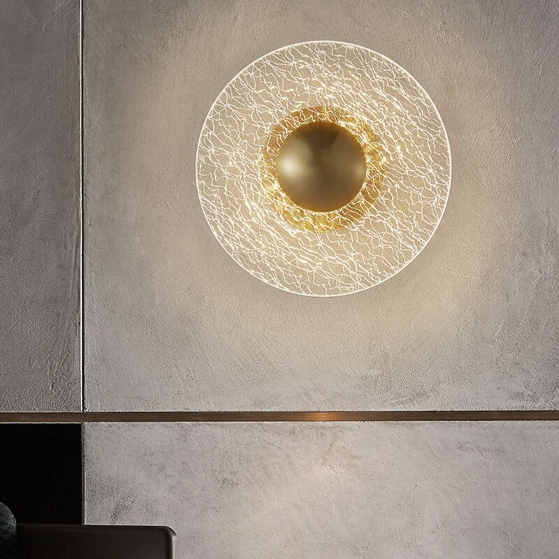 N-Lighten Nordic postmodern bedside bedroom living room brass finilsh glass LED wall lamp