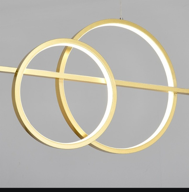 Modern and simple golden Led long chandelier For living room Dinning Table