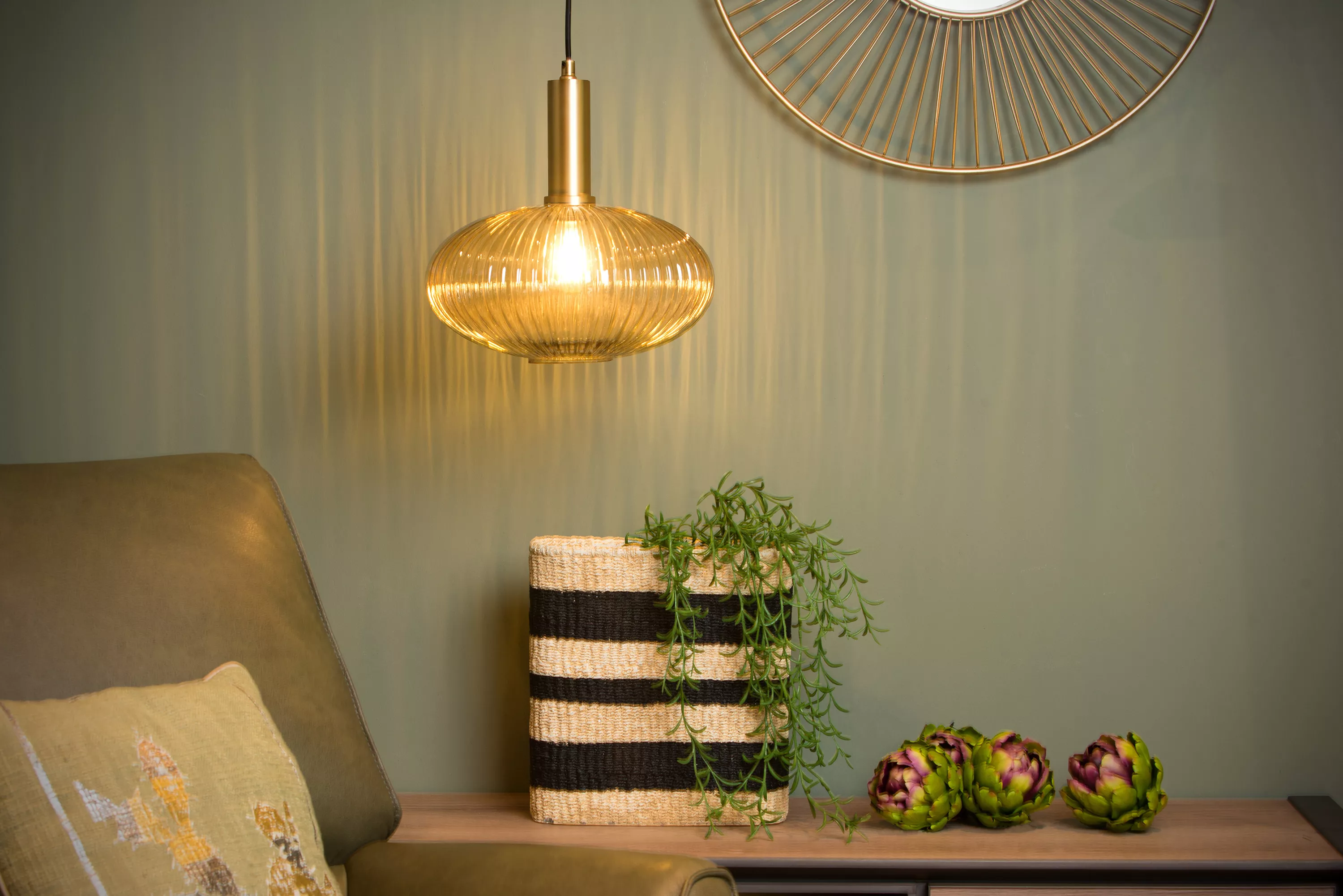 Nordic kitchen island Dining Room bedside livingroom vintage amber glass Pendant Lamp