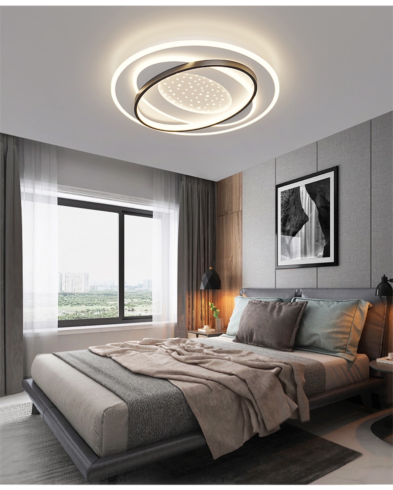 Modern stylen black and white cirls Led Ceiling chandelier for Living Room Office Bedroom