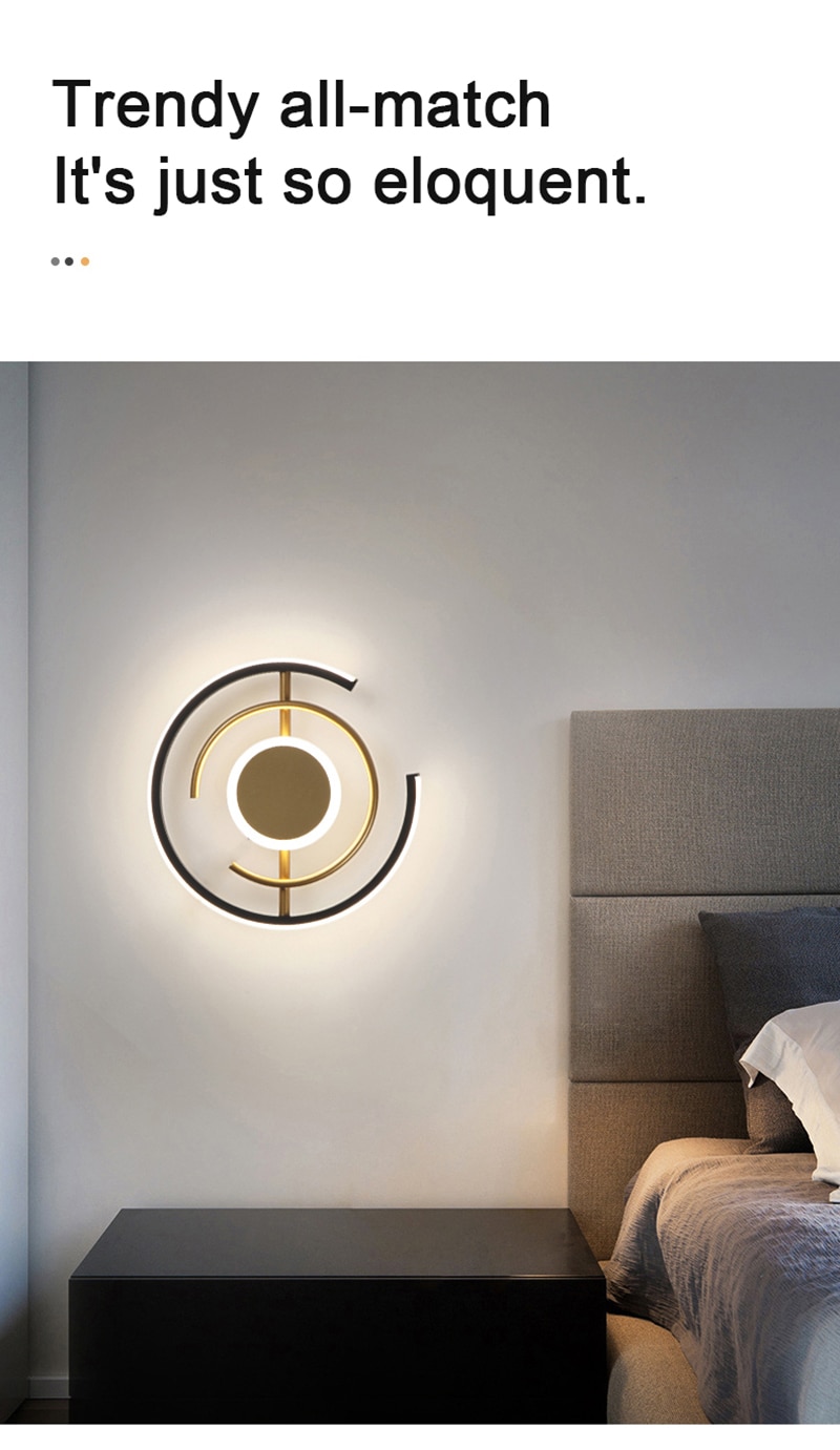 Acrylic Circular wall lamp with Nordic Design and Minimalistic Design For Living room and Bedroom