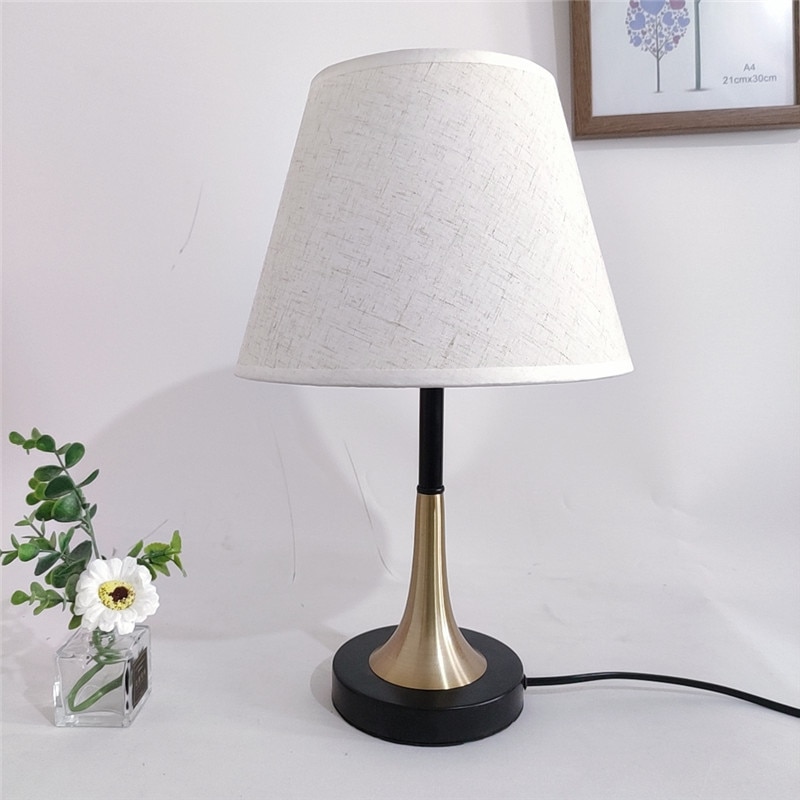 N-Lighten Luxury minimalist Gold Black white Shade Bedside Table lamp