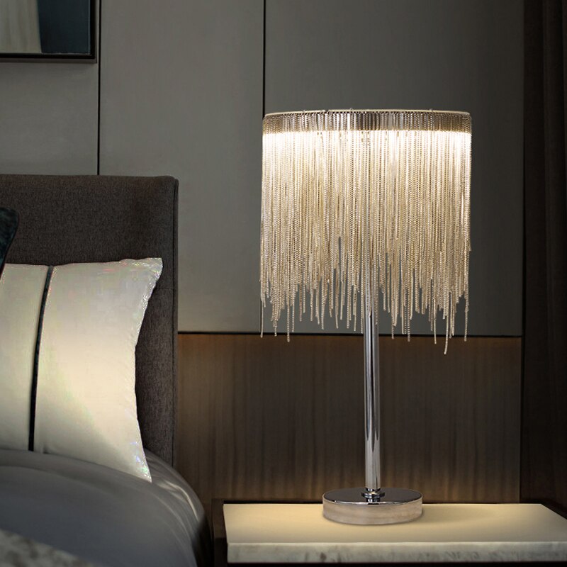 Tassel table lamp Creative personality bedroom table lamp postmodern
