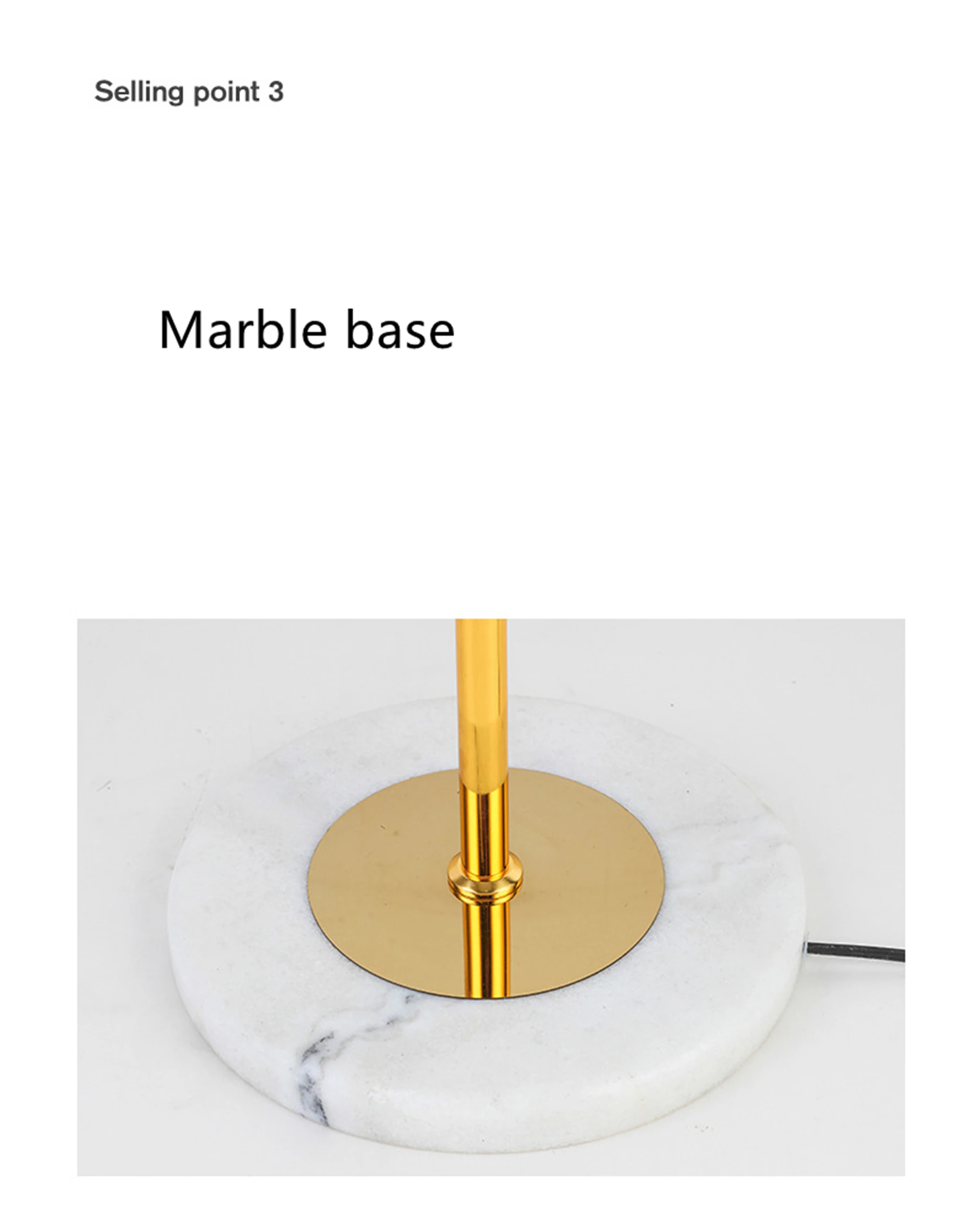 Modern Design Crystal sticks brass finish marble base bedside LED table lamp