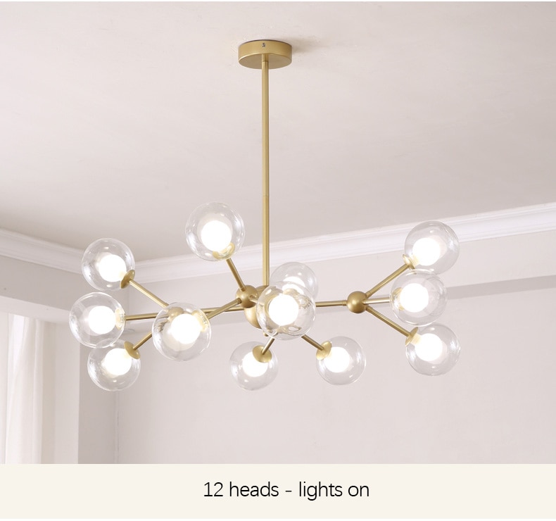 Nordic Chandeliers For Living Room Home Decor Modern Transparent Glass